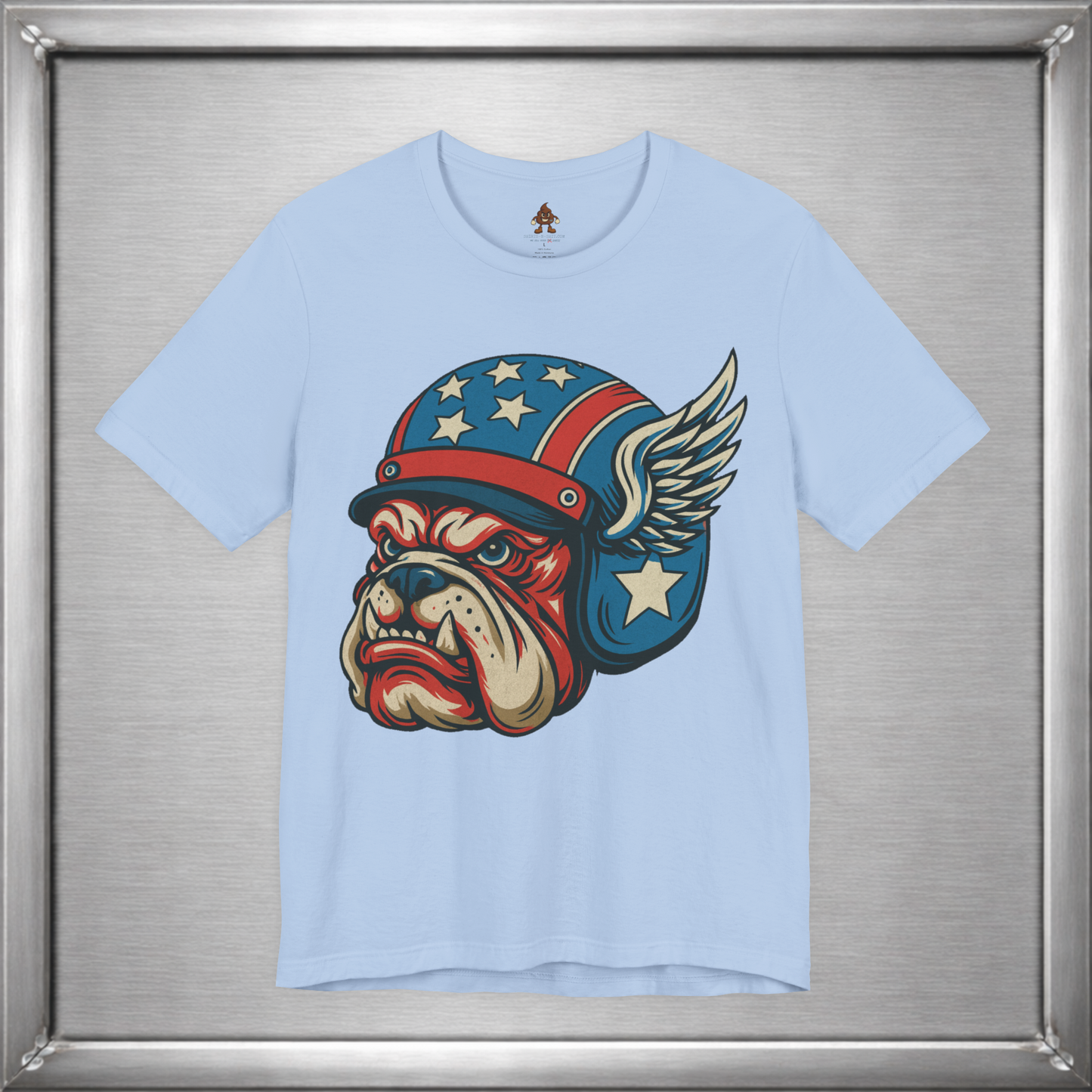 American Dog Helmet Tee  -  Patriotic USA Winged Graphic Unisex T-Shirt for Men & Women