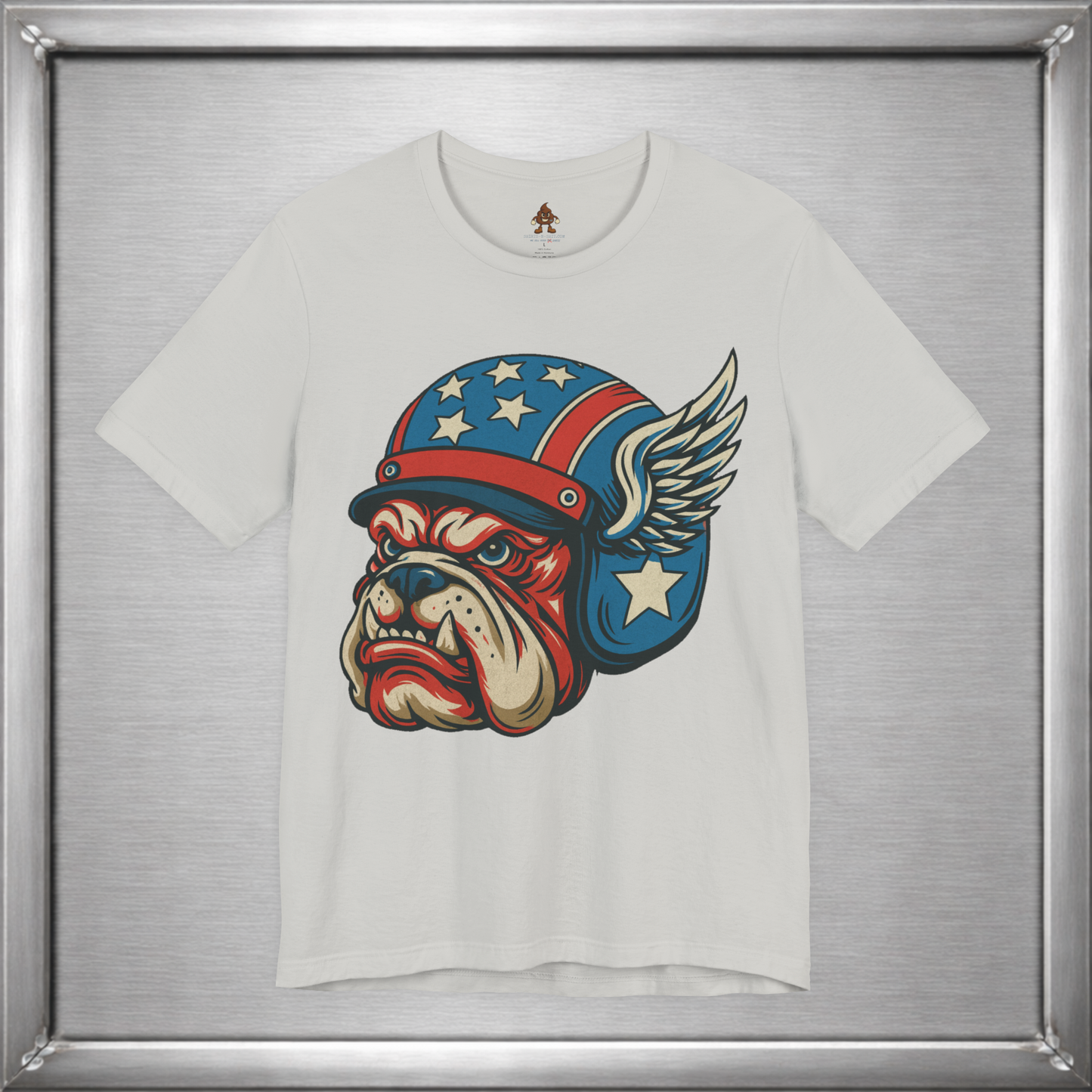 American Dog Helmet Tee  -  Patriotic USA Winged Graphic Unisex T-Shirt for Men & Women
