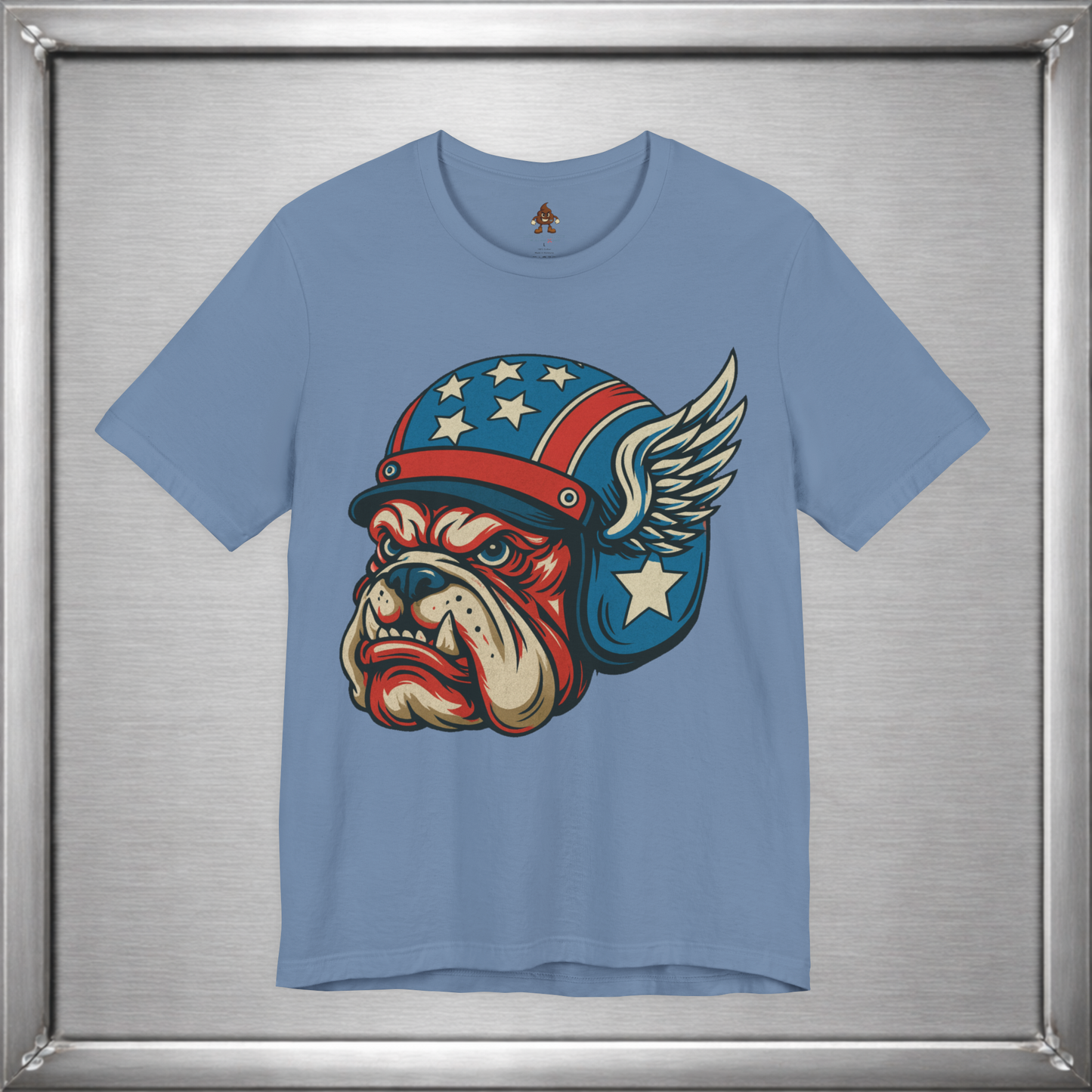 American Dog Helmet Tee  -  Patriotic USA Winged Graphic Unisex T-Shirt for Men & Women
