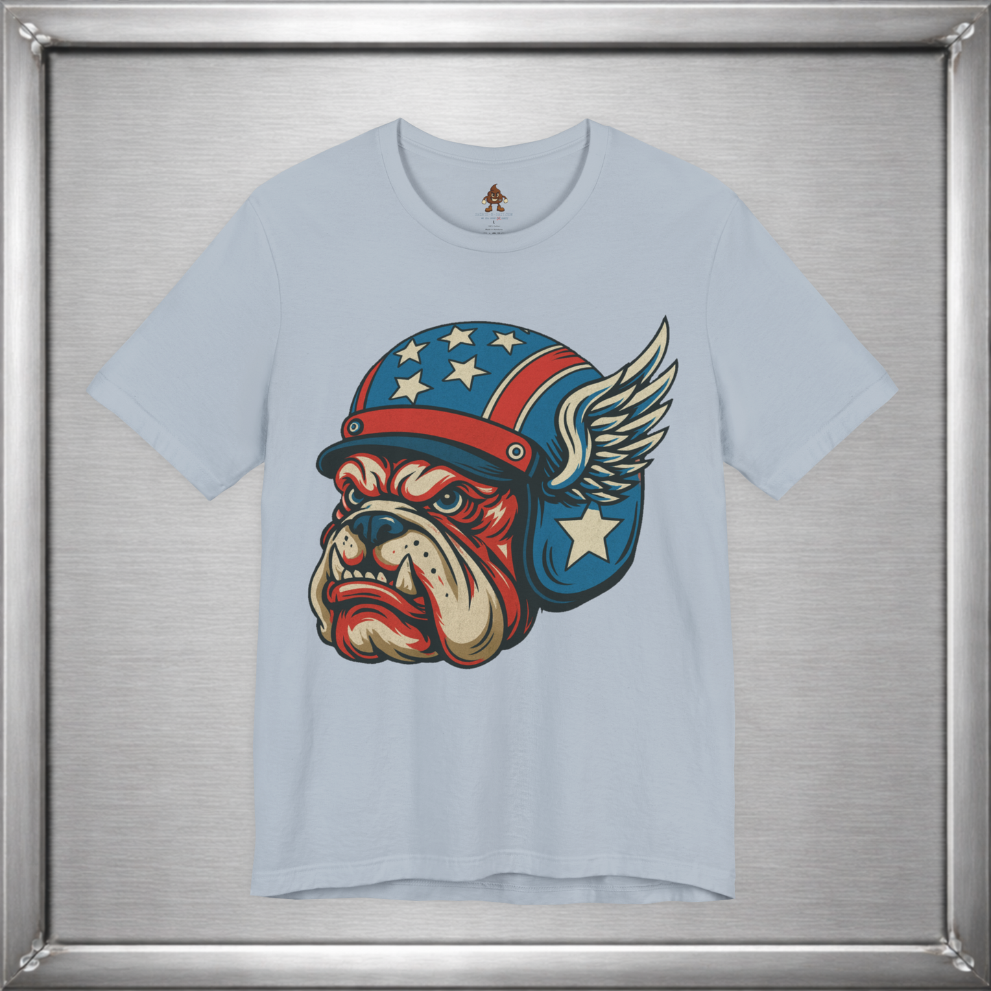 American Dog Helmet Tee  -  Patriotic USA Winged Graphic Unisex T-Shirt for Men & Women