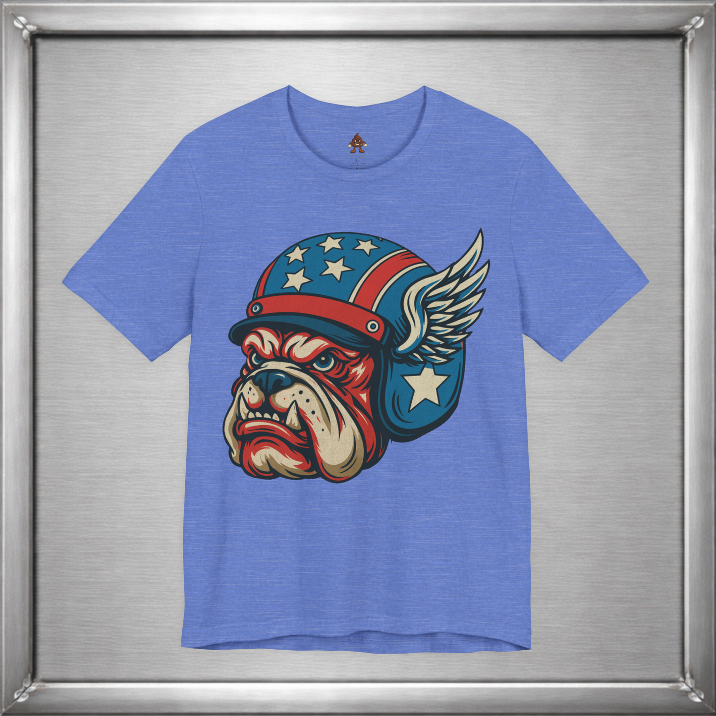 American Dog Helmet Tee  -  Patriotic USA Winged Graphic Unisex T-Shirt for Men & Women