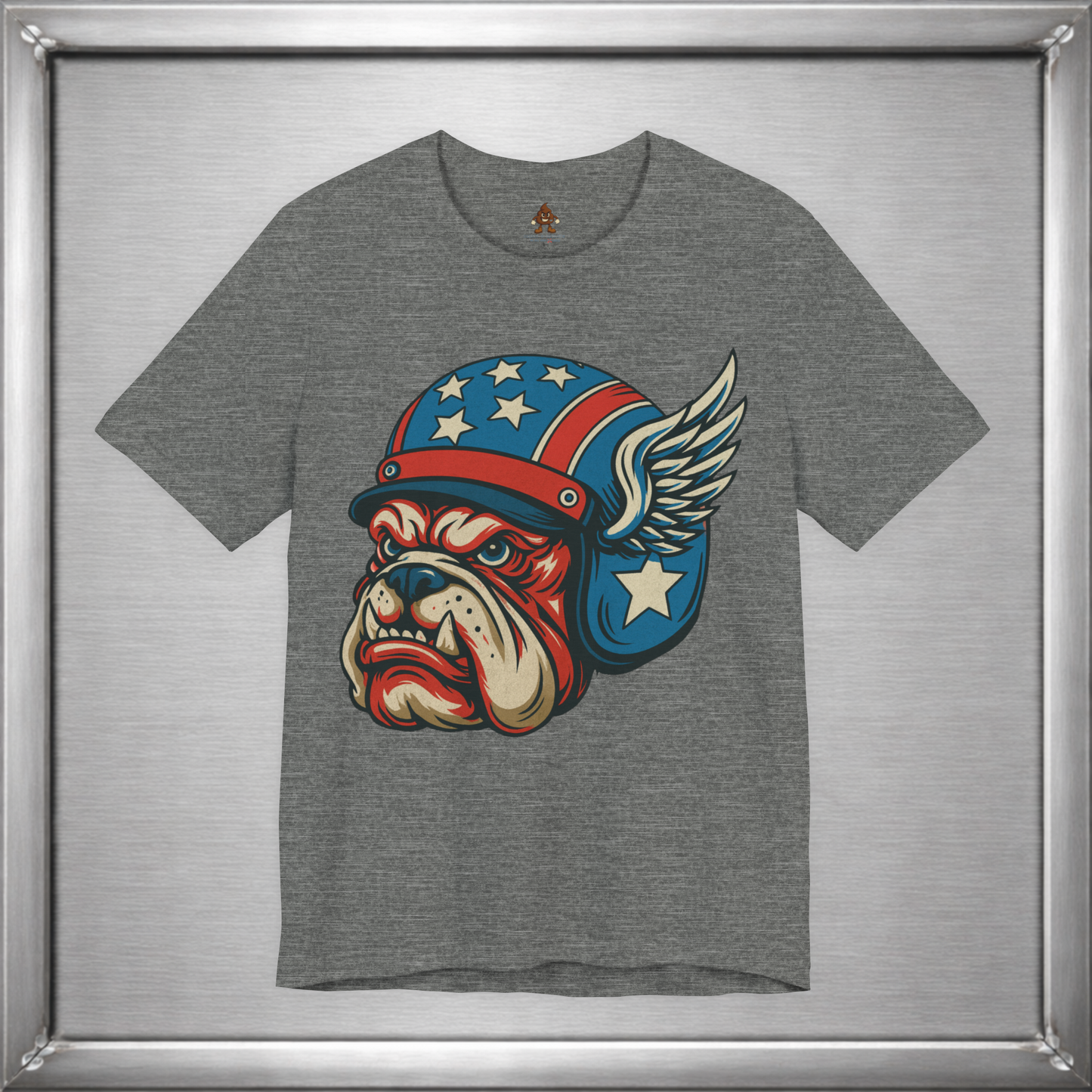 American Dog Helmet Tee  -  Patriotic USA Winged Graphic Unisex T-Shirt for Men & Women