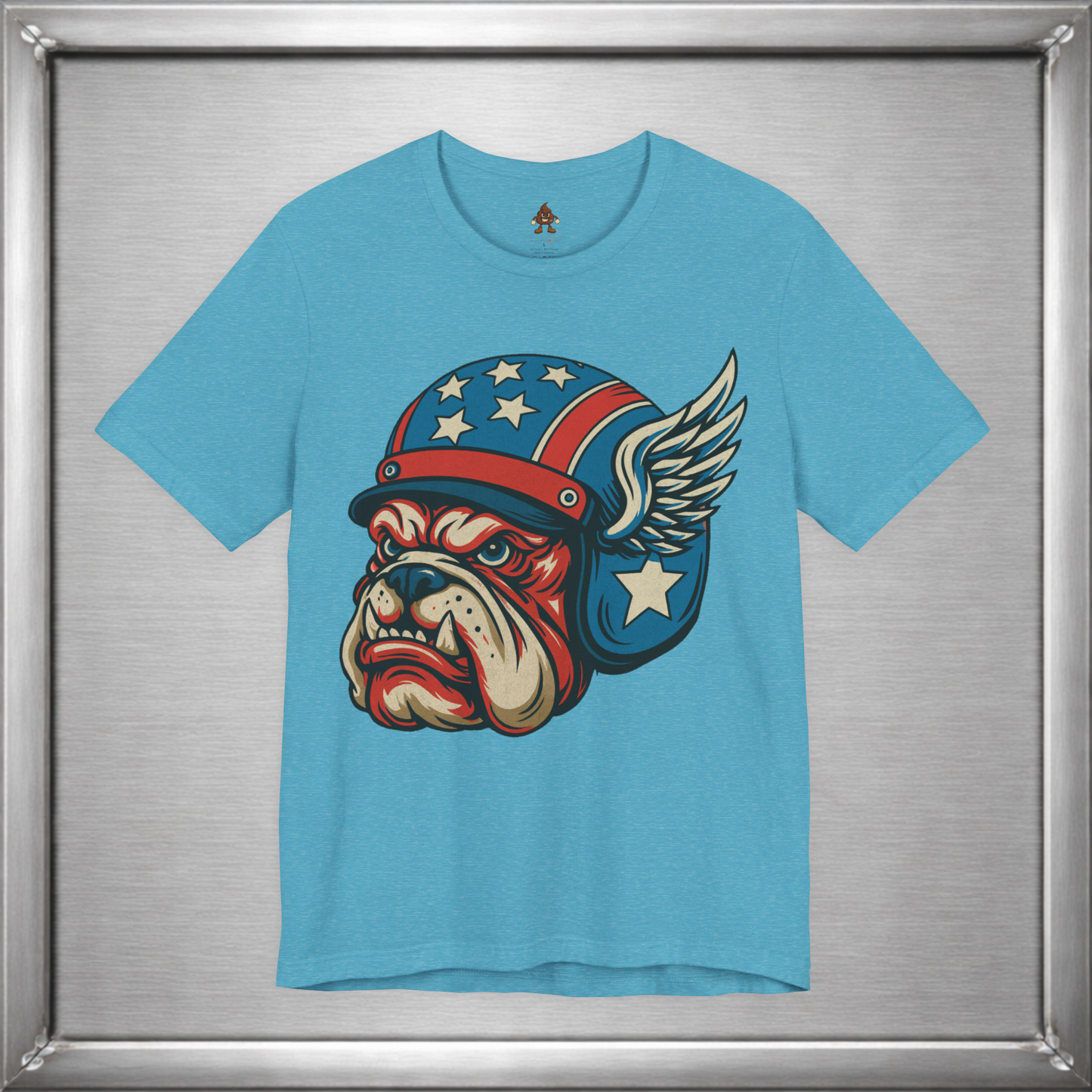American Dog Helmet Tee  -  Patriotic USA Winged Graphic Unisex T-Shirt for Men & Women