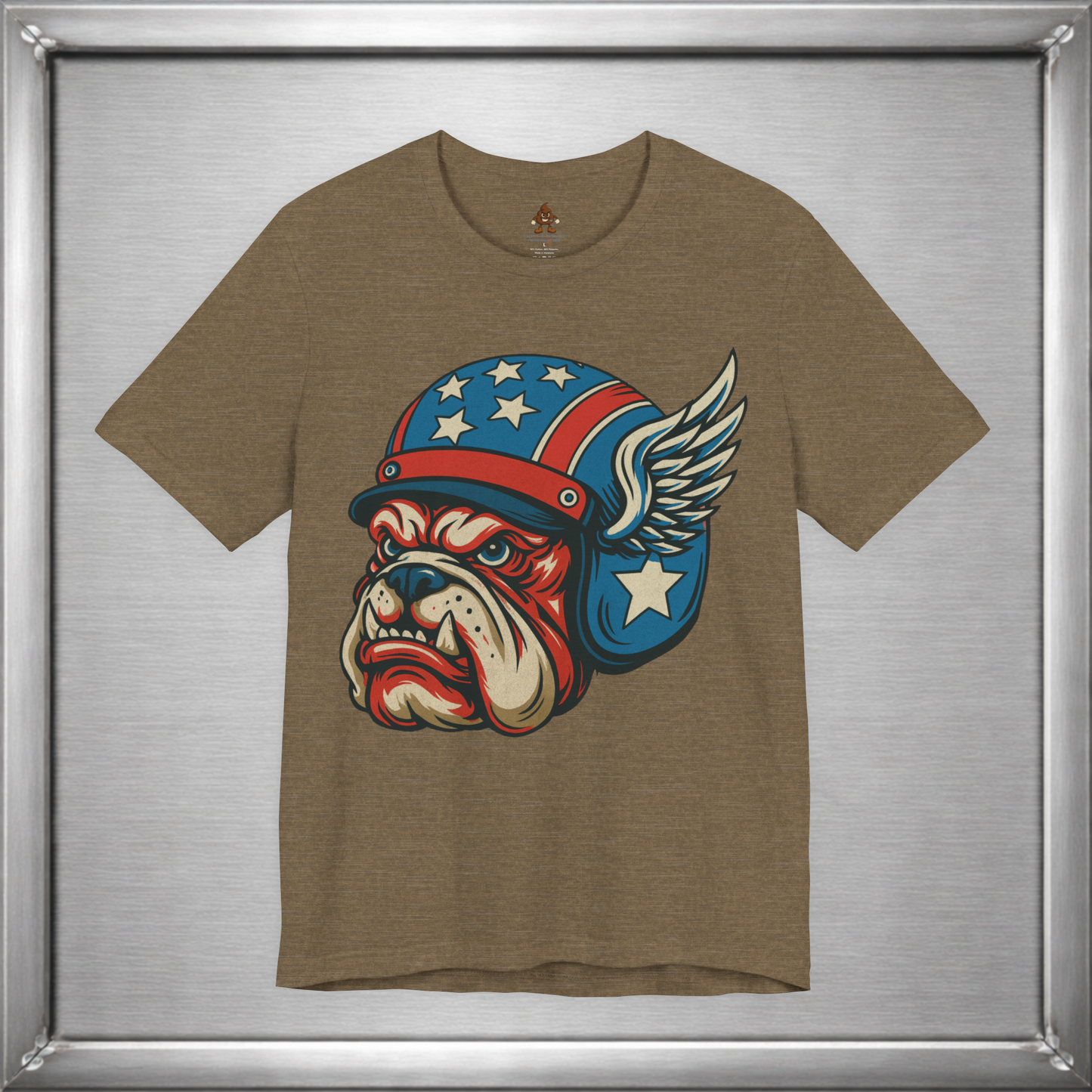 American Dog Helmet Tee  -  Patriotic USA Winged Graphic Unisex T-Shirt for Men & Women