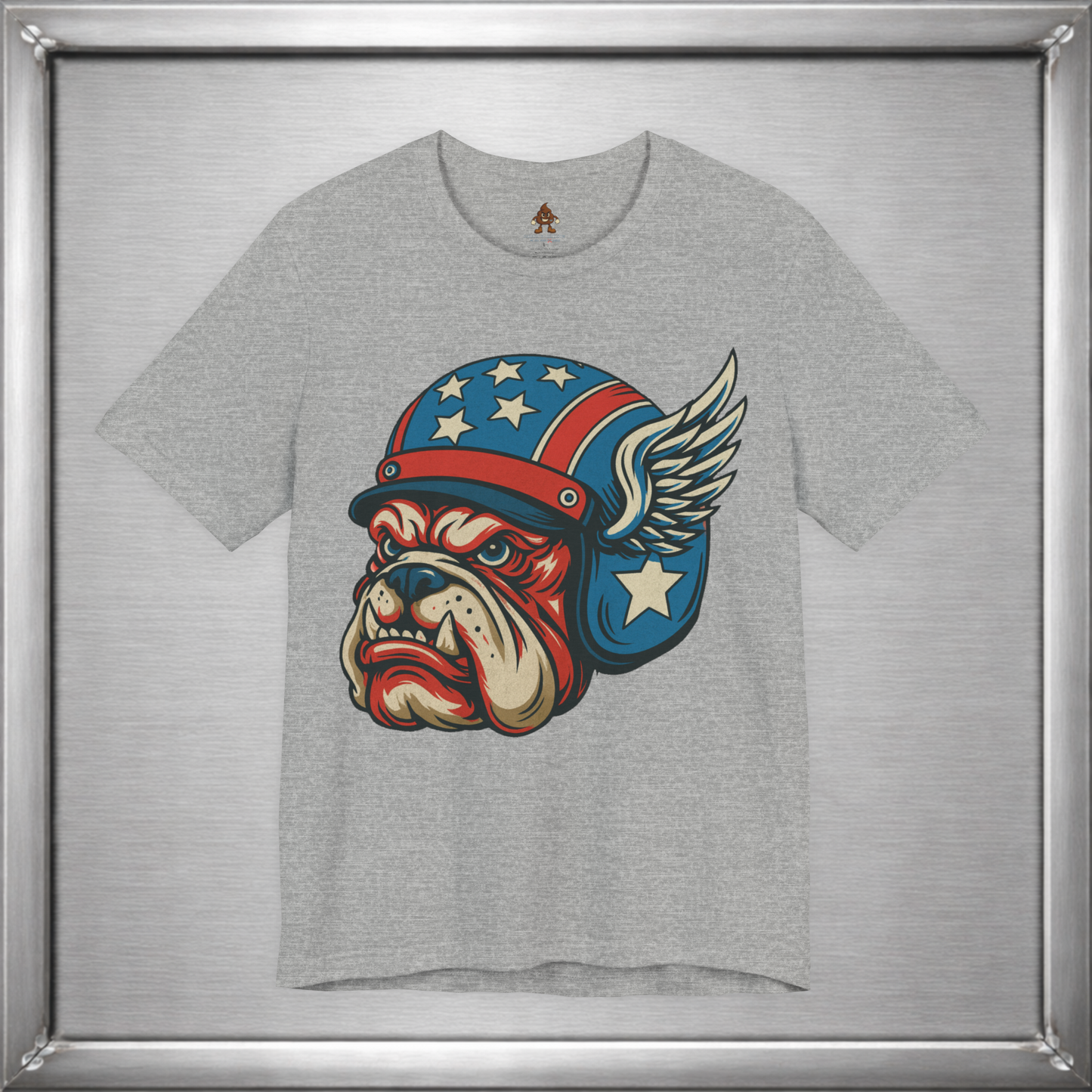 American Dog Helmet Tee  -  Patriotic USA Winged Graphic Unisex T-Shirt for Men & Women