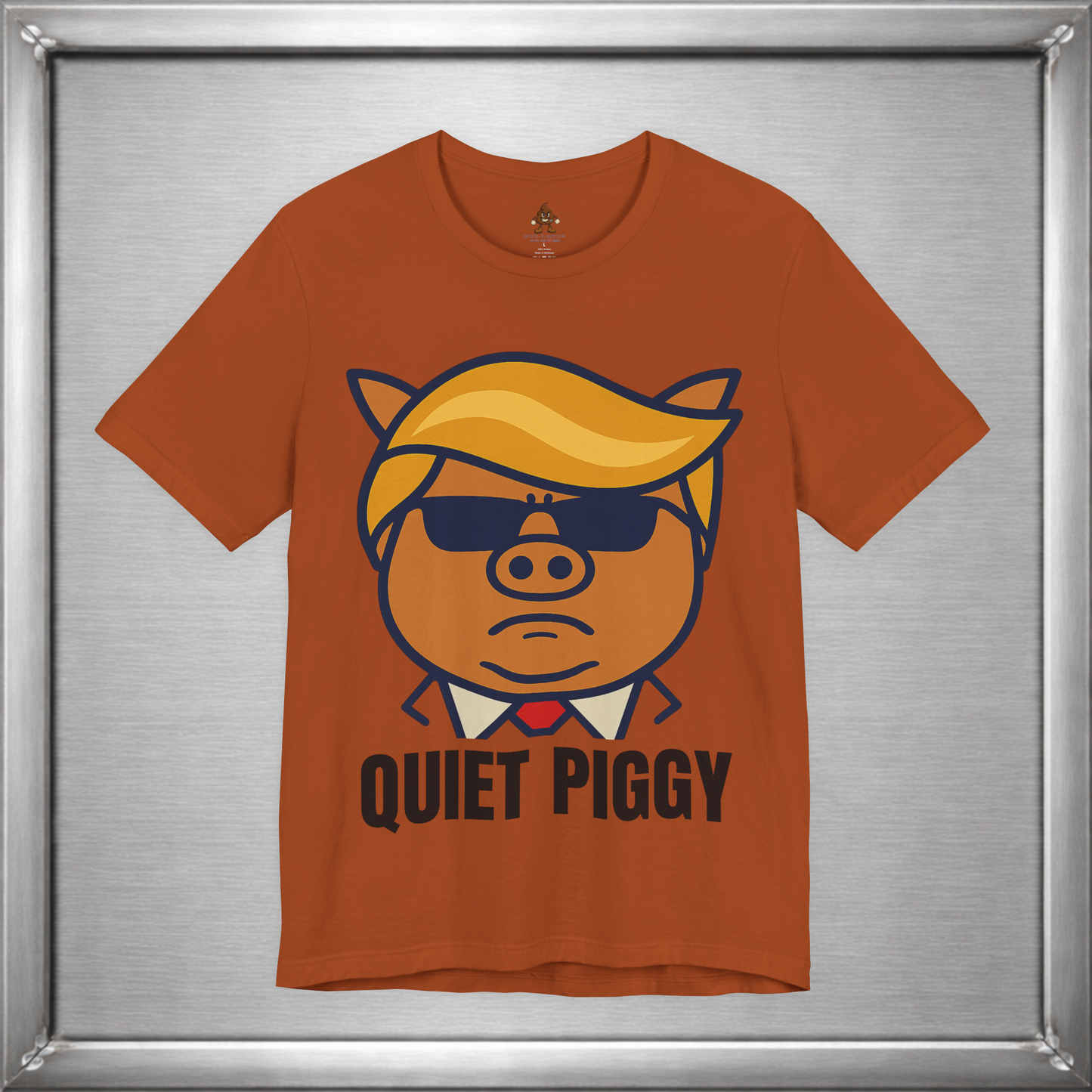 Quiet Piggy - Funny Political Pig Cartoon Shirt (Shusher-in-chief)