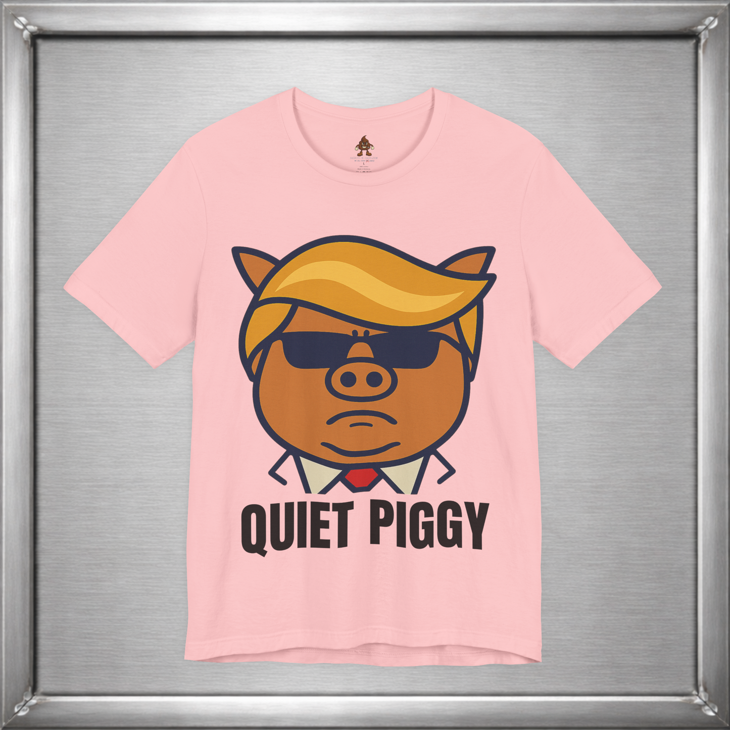 Quiet Piggy - Funny Political Pig Cartoon Shirt (Shusher-in-chief)