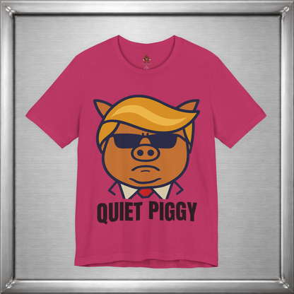 Quiet Piggy - Funny Political Pig Cartoon Shirt (Shusher-in-chief)