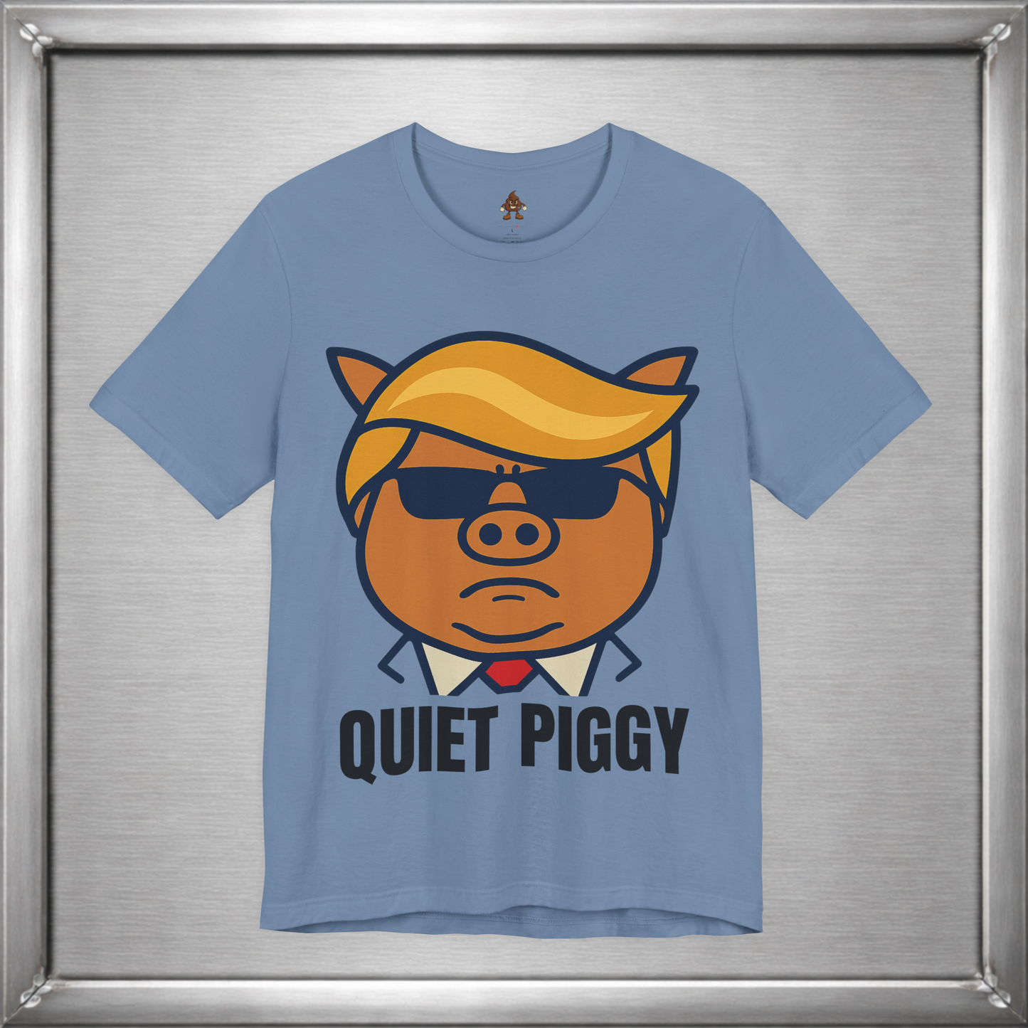Quiet Piggy - Funny Political Pig Cartoon Shirt (Shusher-in-chief)