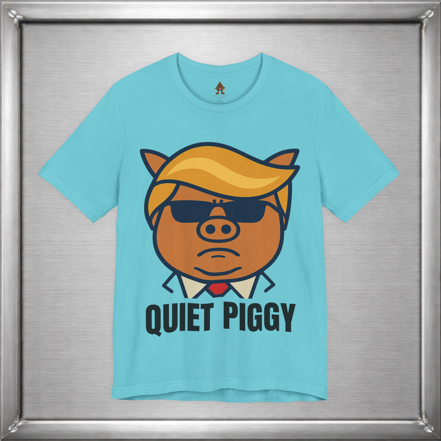 Quiet Piggy - Funny Political Pig Cartoon Shirt (Shusher-in-chief)
