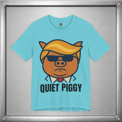 Quiet Piggy - Funny Political Pig Cartoon Shirt (Shusher-in-chief)