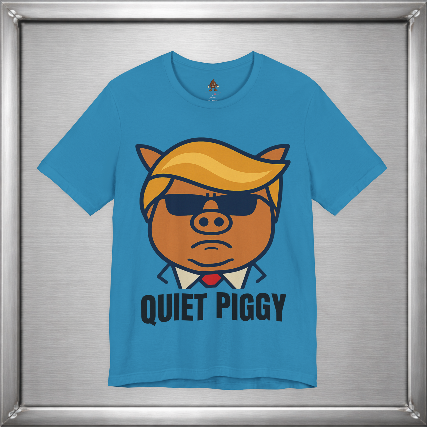 Quiet Piggy - Funny Political Pig Cartoon Shirt (Shusher-in-chief)