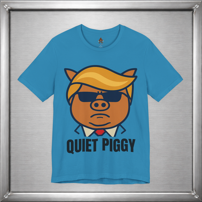 Quiet Piggy - Funny Political Pig Cartoon Shirt (Shusher-in-chief)