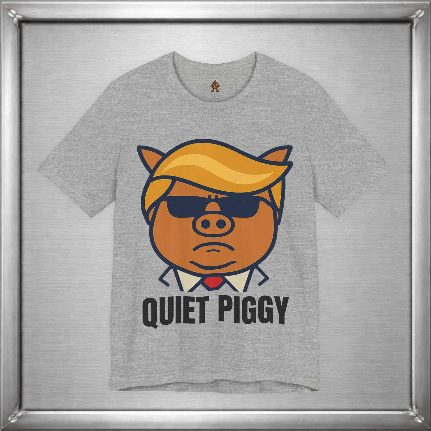 Quiet Piggy - Funny Political Pig Cartoon Shirt (Shusher-in-chief)
