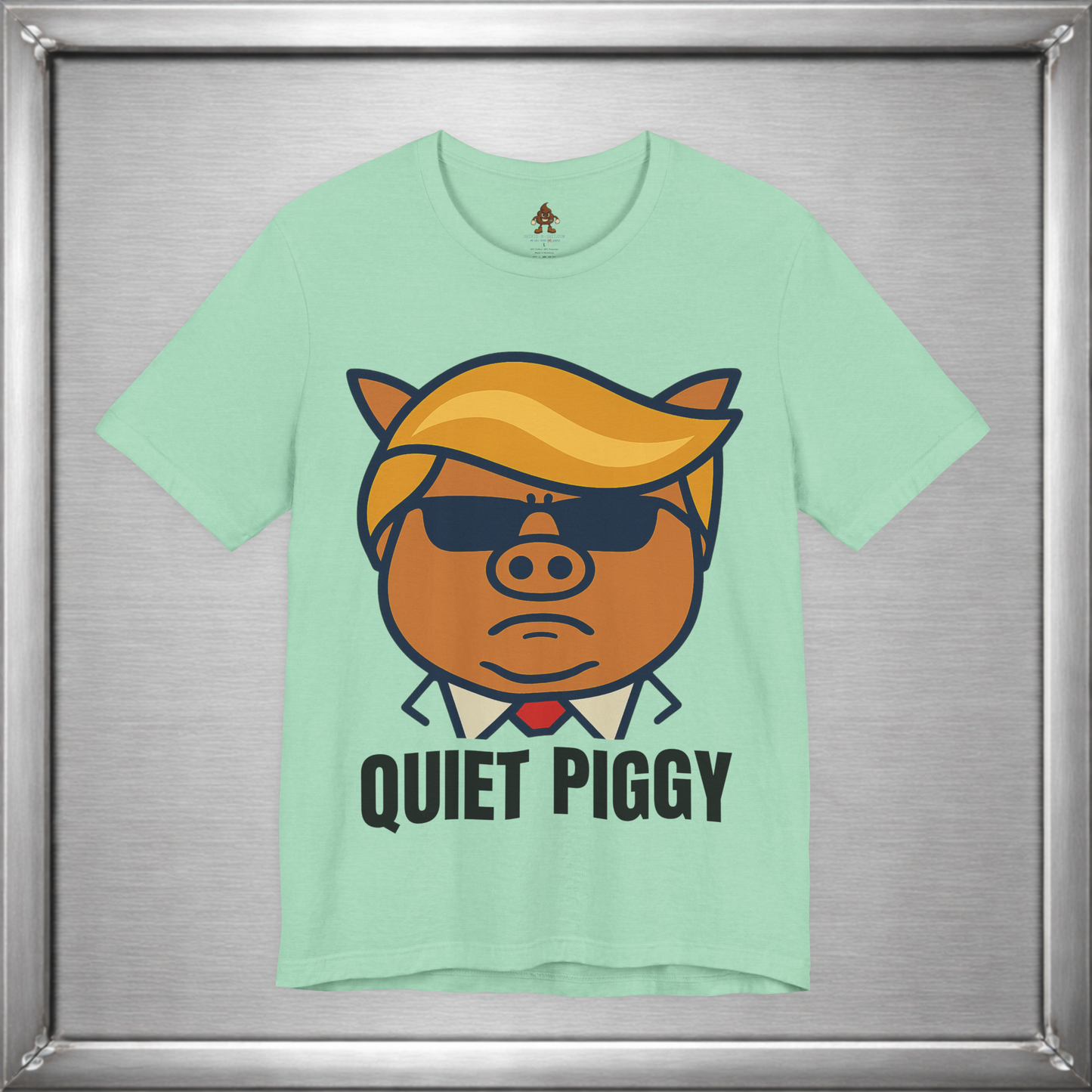 Quiet Piggy - Funny Political Pig Cartoon Shirt (Shusher-in-chief)