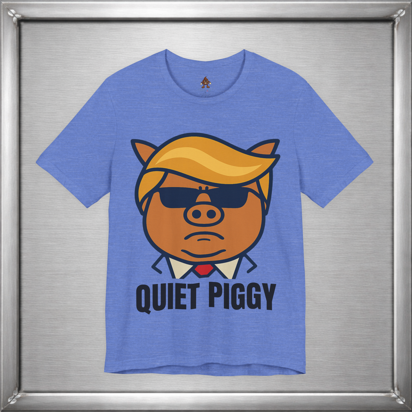 Quiet Piggy - Funny Political Pig Cartoon Shirt (Shusher-in-chief)