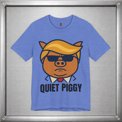 Quiet Piggy - Funny Political Pig Cartoon Shirt (Shusher-in-chief)