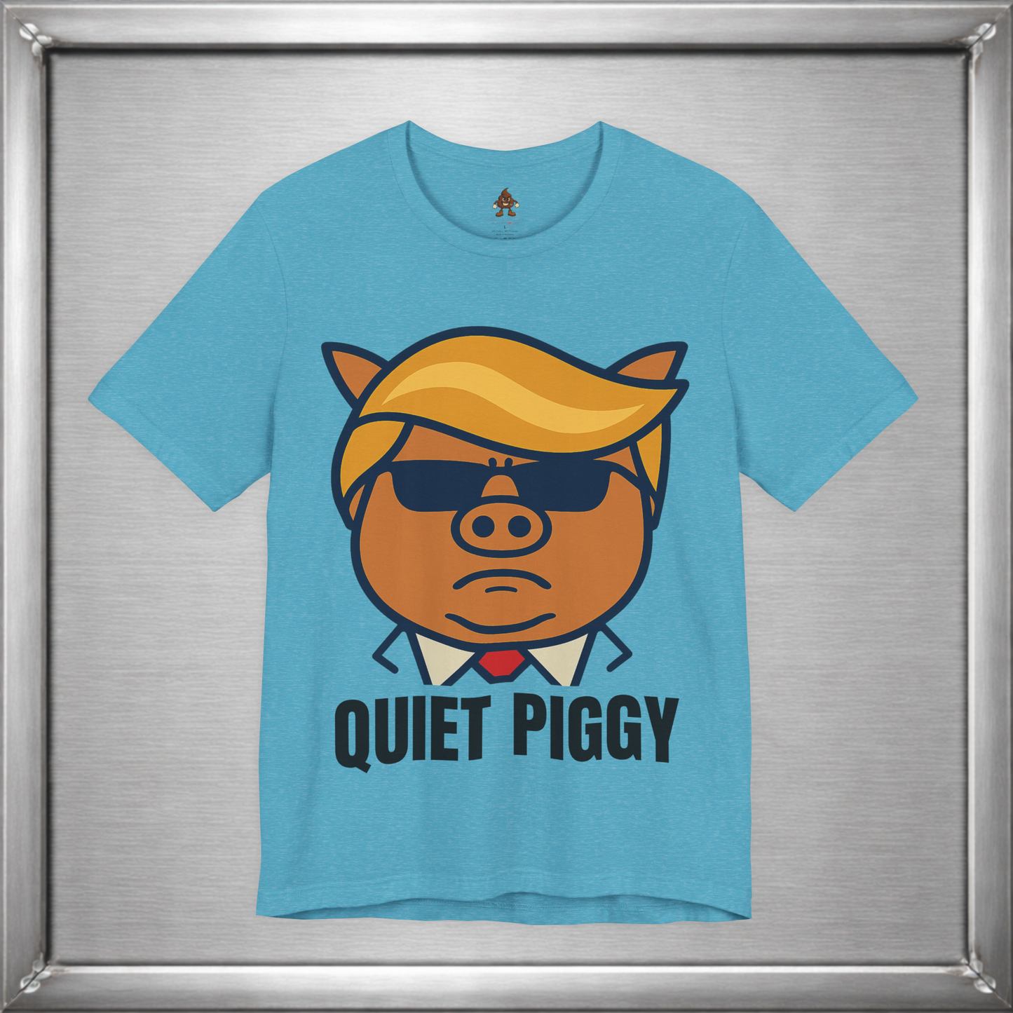 Quiet Piggy - Funny Political Pig Cartoon Shirt (Shusher-in-chief)