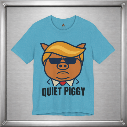 Quiet Piggy - Funny Political Pig Cartoon Shirt (Shusher-in-chief)
