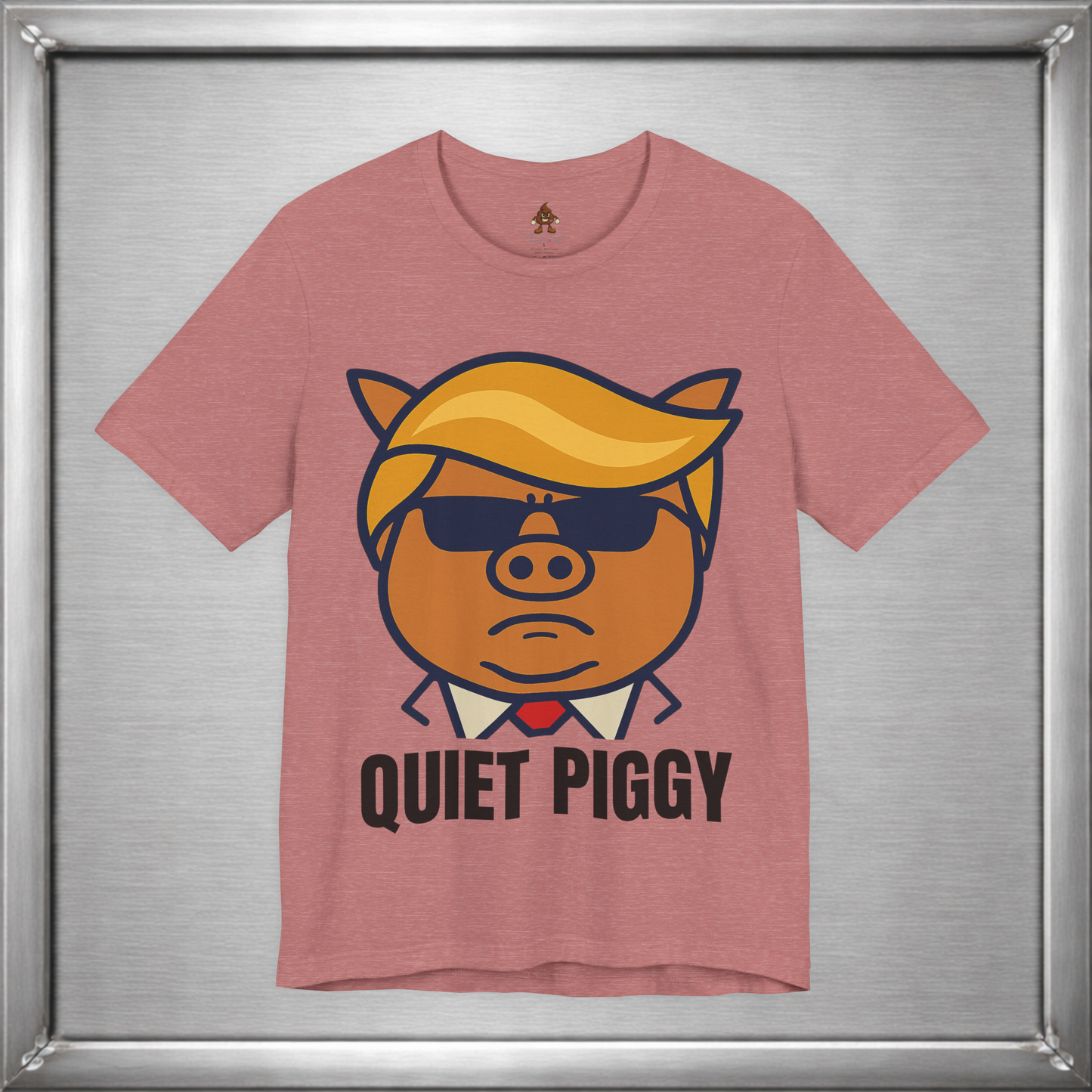 Quiet Piggy - Funny Political Pig Cartoon Shirt (Shusher-in-chief)