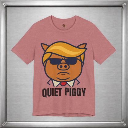 Quiet Piggy - Funny Political Pig Cartoon Shirt (Shusher-in-chief)