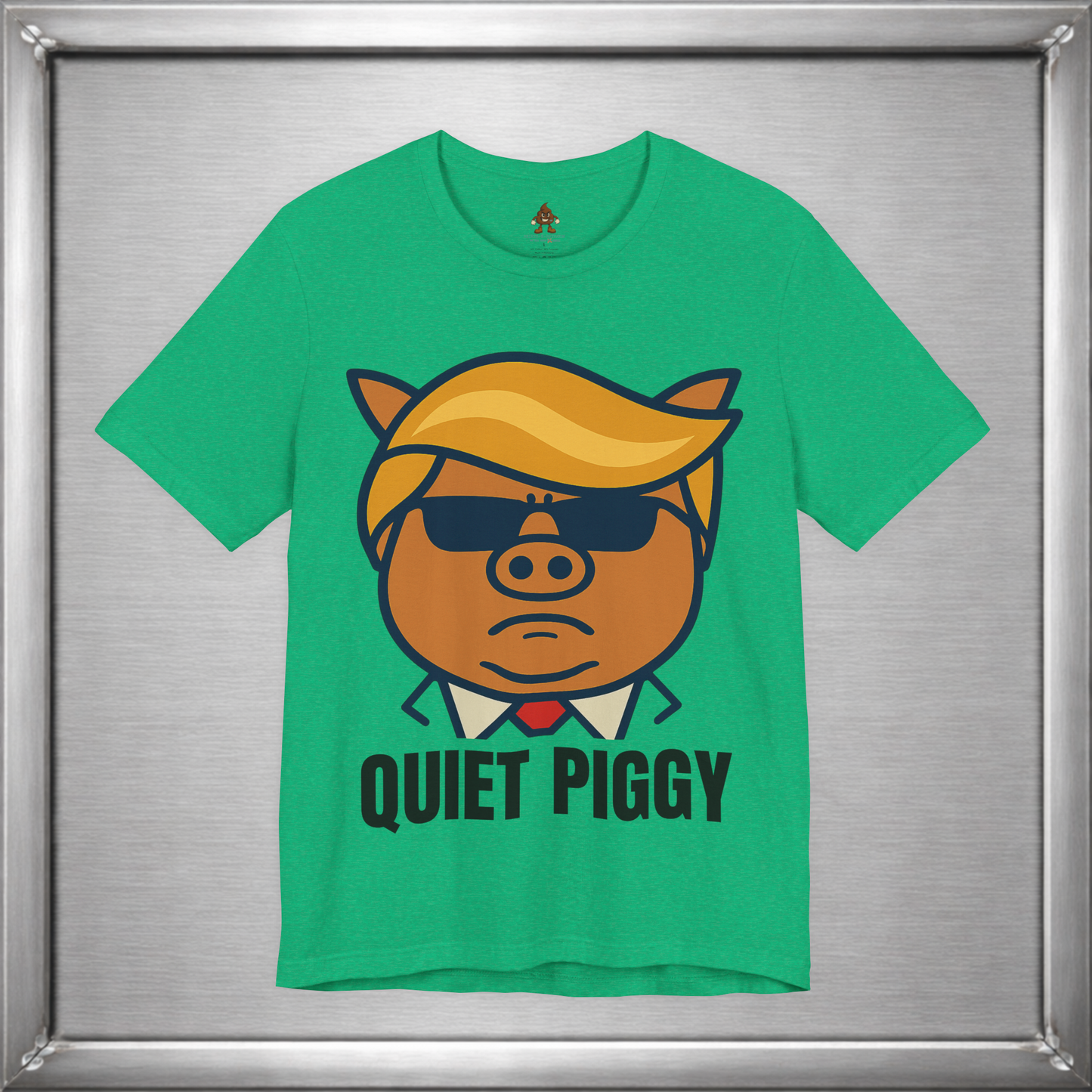 Quiet Piggy - Funny Political Pig Cartoon Shirt (Shusher-in-chief)