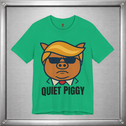 Quiet Piggy - Funny Political Pig Cartoon Shirt (Shusher-in-chief)