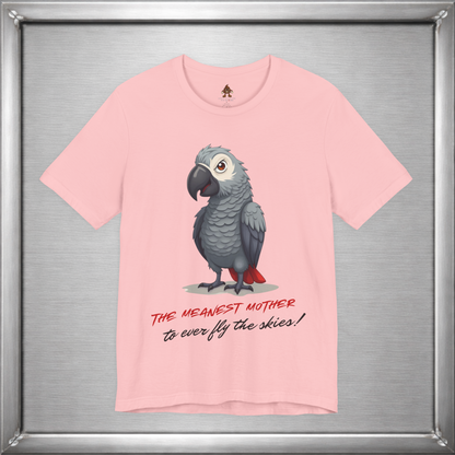 The Meanest Mother T-Shirt – African Grey Parrot Graphic Tee – Edgy Funny Bird Shirt