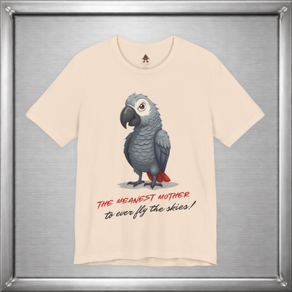 The Meanest Mother T-Shirt – African Grey Parrot Graphic Tee – Edgy Funny Bird Shirt