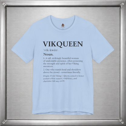 Vikqueen Definition Shirt – Viking Queen Typography Tee for Strong, Confident Women