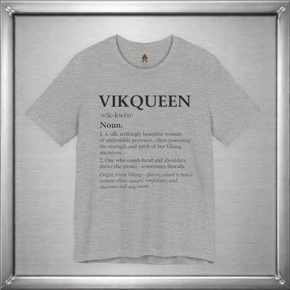 Vikqueen Definition Shirt – Viking Queen Typography Tee for Strong, Confident Women