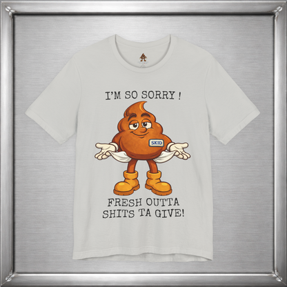 Skid Out of Shits T-Shirt | Funny Snarky Shrug Graphic Tee