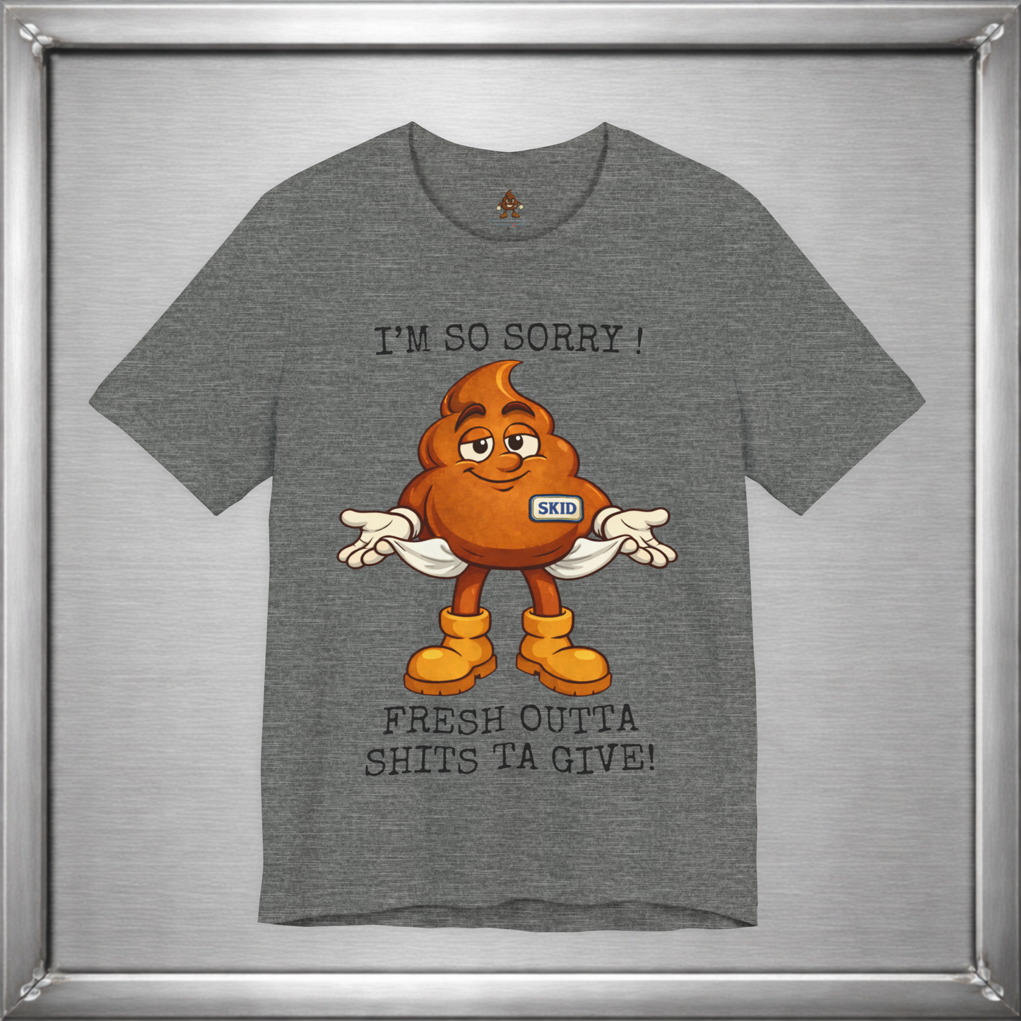 Skid Out of Shits T-Shirt | Funny Snarky Shrug Graphic Tee