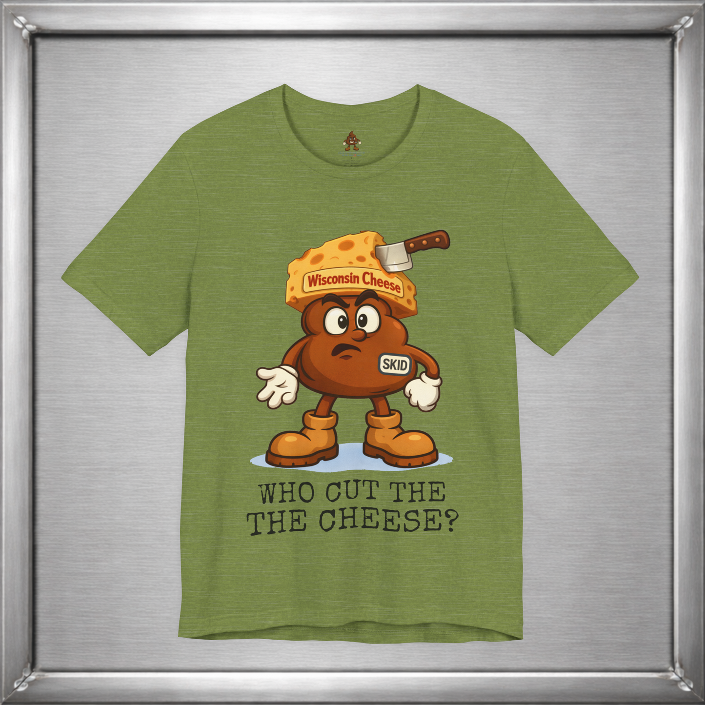 Who Cut the Cheese? Wisconsin Cheese Joke T-Shirt featuring Skid