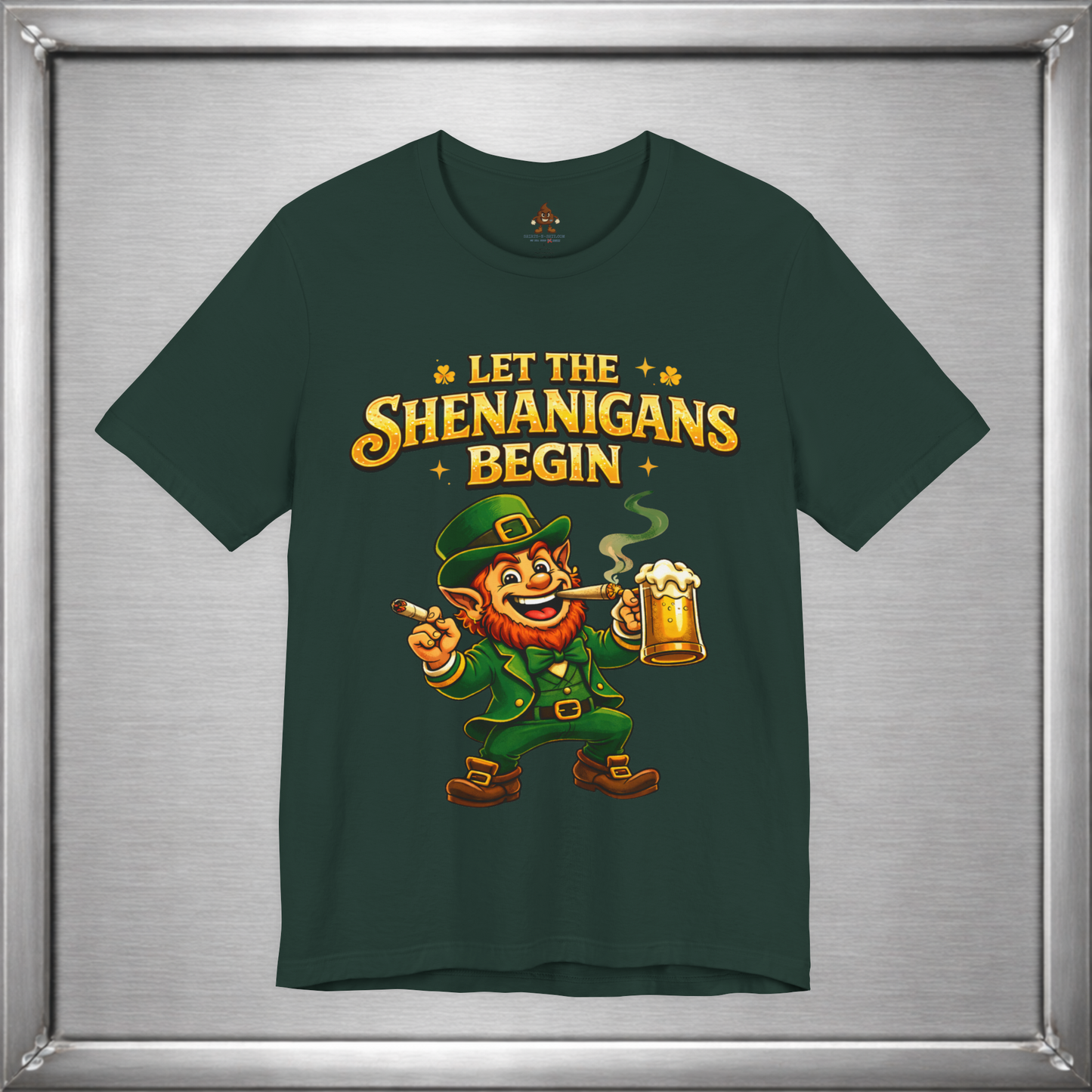 Let the Shenanigans Begin – Irish Mischief Leprechaun Graphic T-Shirt