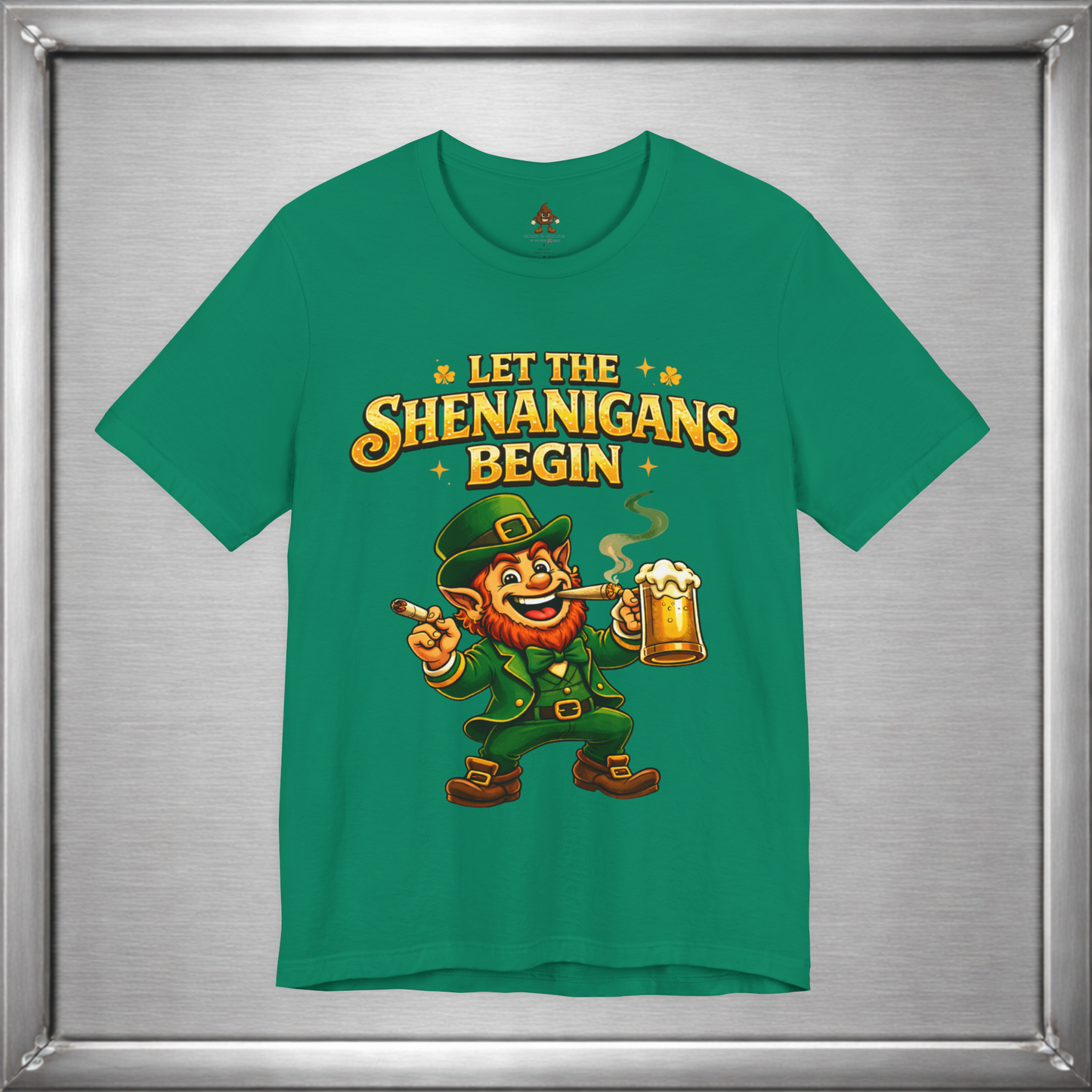 Let the Shenanigans Begin – Irish Mischief Leprechaun Graphic T-Shirt