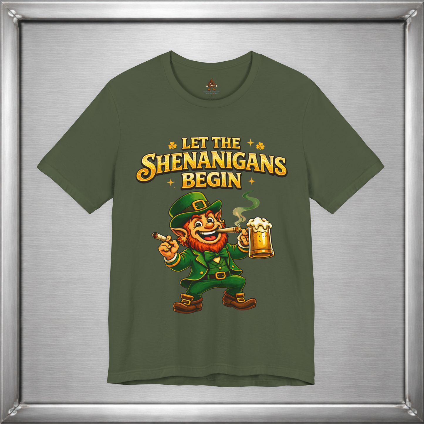 Let the Shenanigans Begin – Irish Mischief Leprechaun Graphic T-Shirt