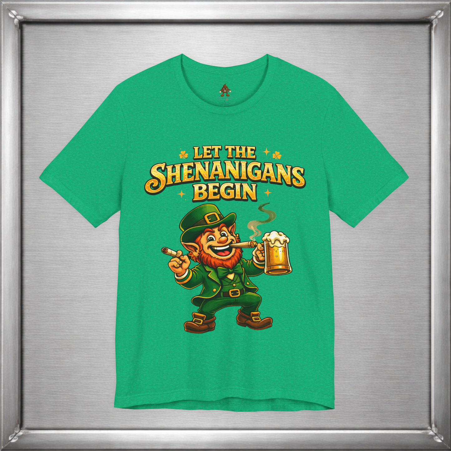 Let the Shenanigans Begin – Irish Mischief Leprechaun Graphic T-Shirt