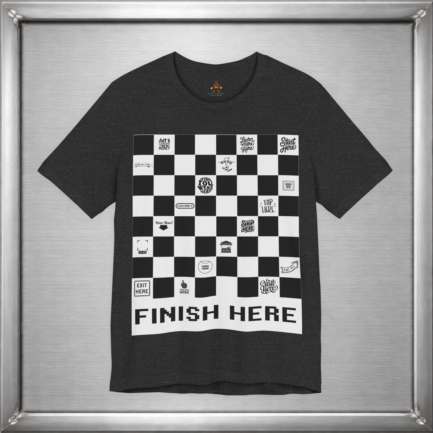 Finish Here Racing Shirt – Directional Humor Graphic Tee