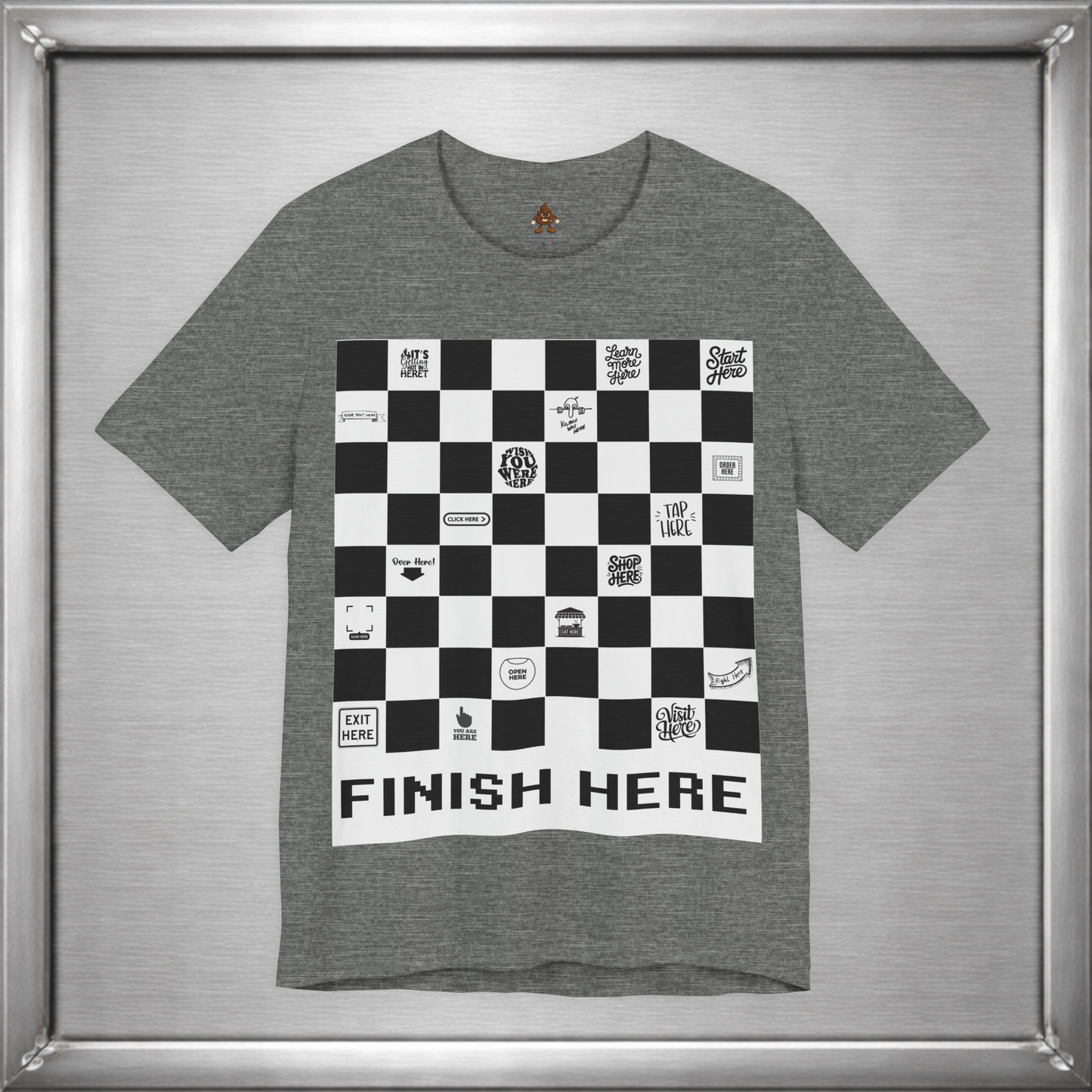 Finish Here Racing Shirt – Directional Humor Graphic Tee