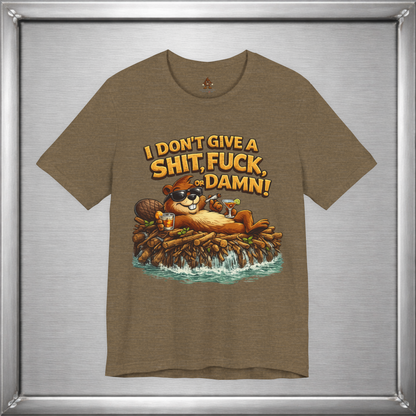 I Don’t Give a Shit, Fuck, or Damn – Beaver Attitude T-Shirt