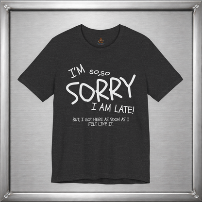 I’m So Sorry I’m Late Funny Sarcastic Introvert Unisex T-Shirt