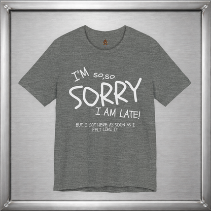 I’m So Sorry I’m Late Funny Sarcastic Introvert Unisex T-Shirt