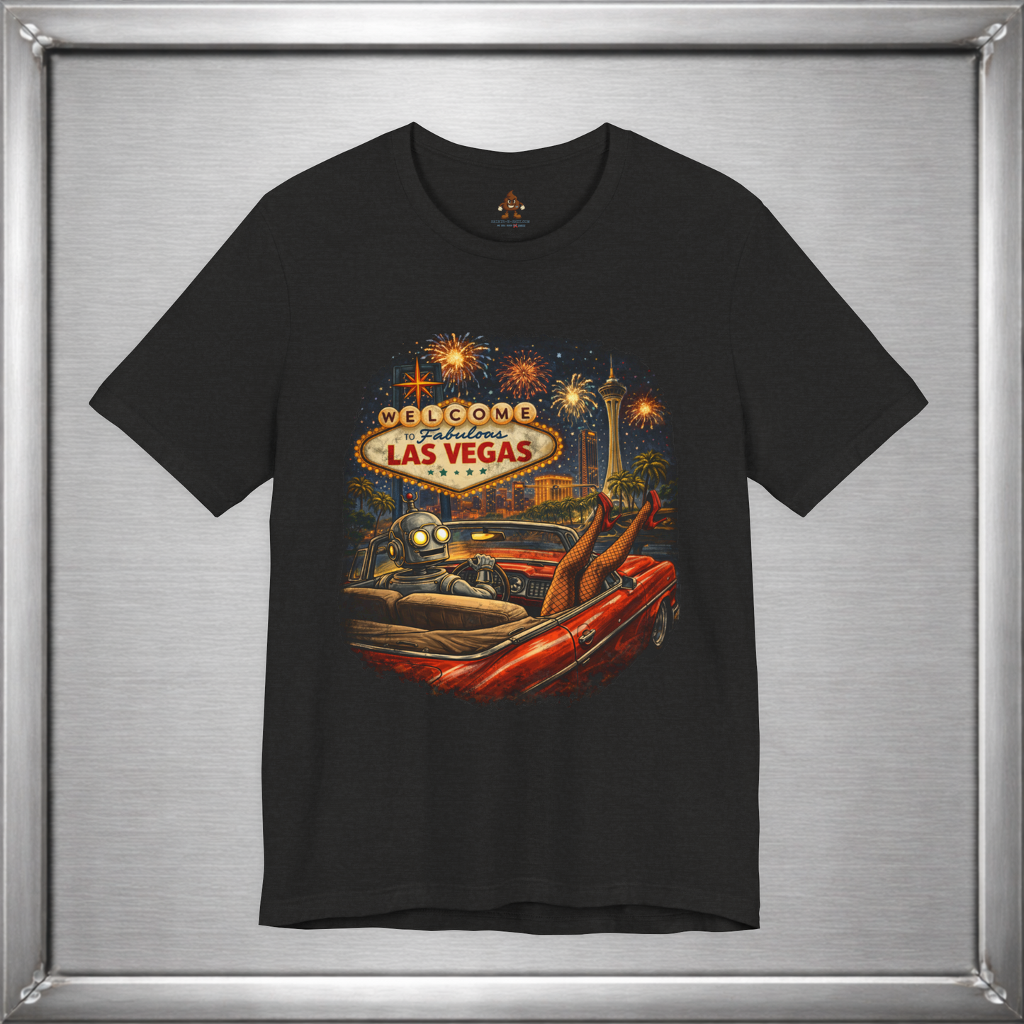 Las Vegas Robot Convertible T-Shirt – Retro Vegas Nightlife Graphic Tee