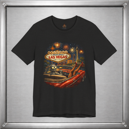 Las Vegas Robot Convertible T-Shirt – Retro Vegas Nightlife Graphic Tee