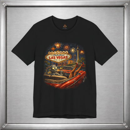 Las Vegas Robot Convertible T-Shirt – Retro Vegas Nightlife Graphic Tee