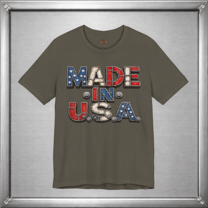 Made In U.S.A. Welded Metal Patriotic T-Shirt