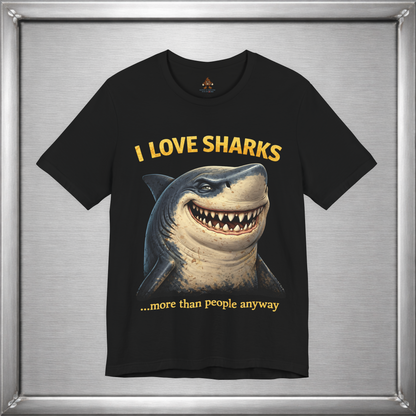 I Love Sharks More Than People Anyway Funny Shark T-Shirt