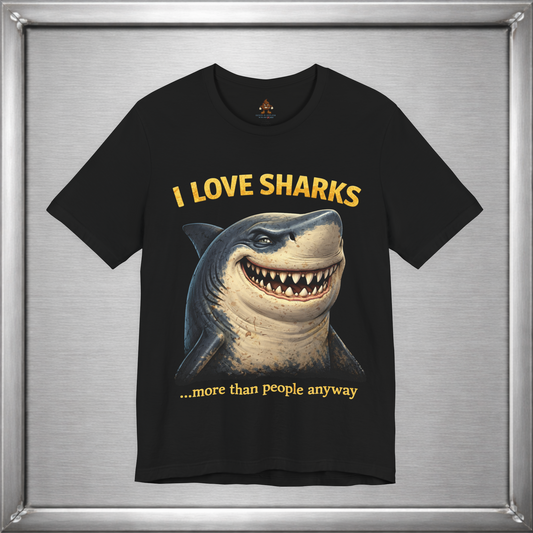 I Love Sharks More Than People Anyway Funny Shark T-Shirt