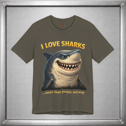 I Love Sharks More Than People Anyway Funny Shark T-Shirt